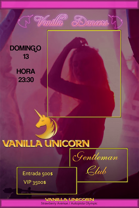 ¡No te pierdas la fiesta en el Vanilla Unicorn!